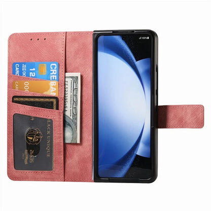 For Samsung Galaxy Z Fold6 5G Case Detachable PU+TPU Wallet Phone Cover with Zipper Pouch