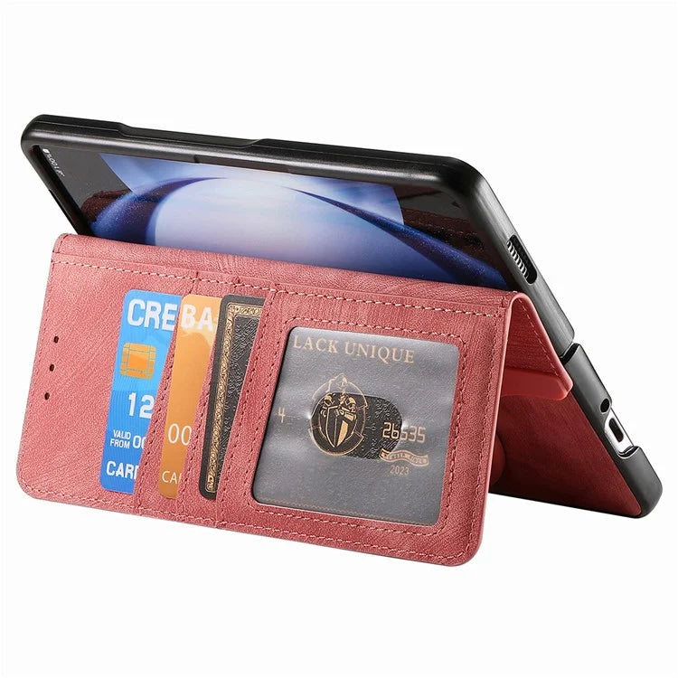 For Samsung Galaxy Z Fold6 5G Case Detachable PU+TPU Wallet Phone Cover with Zipper Pouch