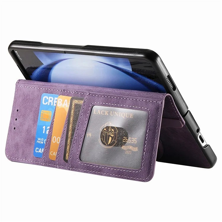 For Samsung Galaxy Z Fold6 5G Case Detachable PU+TPU Wallet Phone Cover with Zipper Pouch
