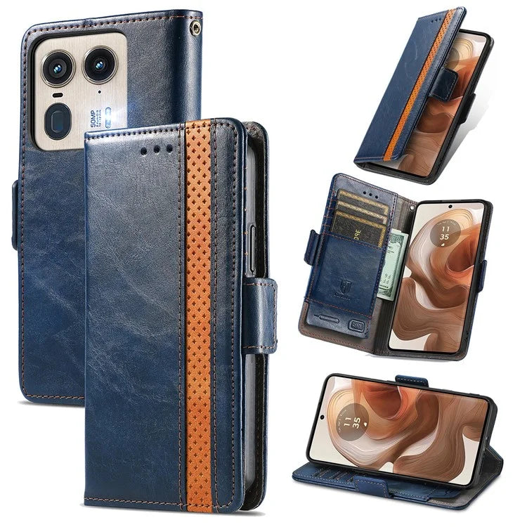 CASENEO 002 Series For Motorola Edge 50 Ultra 5G / Moto X50 Ultra 5G Case Splicing Leather Wallet Phone Cover