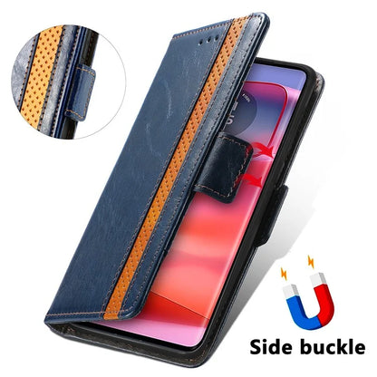 CASENEO 002 Series For Motorola Edge 50 Ultra 5G / Moto X50 Ultra 5G Case Splicing Leather Wallet Phone Cover