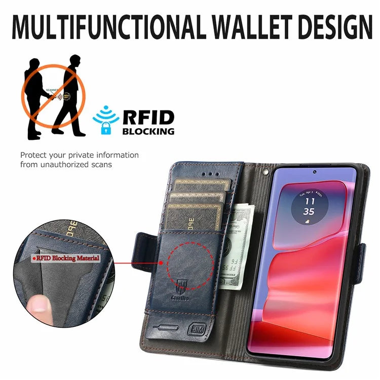 CASENEO 002 Series For Motorola Edge 50 Ultra 5G / Moto X50 Ultra 5G Case Splicing Leather Wallet Phone Cover