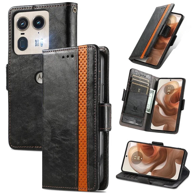 CASENEO 002 Series For Motorola Edge 50 Ultra 5G / Moto X50 Ultra 5G Case Splicing Leather Wallet Phone Cover