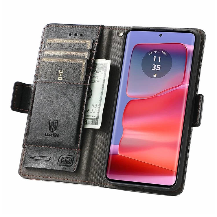 CASENEO 002 Series For Motorola Edge 50 Ultra 5G / Moto X50 Ultra 5G Case Splicing Leather Wallet Phone Cover