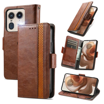 CASENEO 002 Series For Motorola Edge 50 Ultra 5G / Moto X50 Ultra 5G Case Splicing Leather Wallet Phone Cover