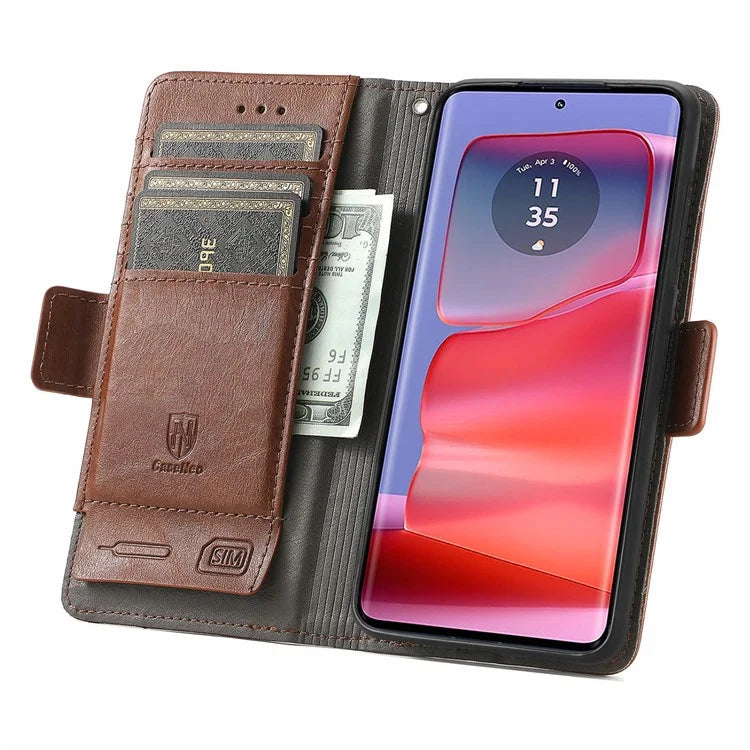CASENEO 002 Series For Motorola Edge 50 Ultra 5G / Moto X50 Ultra 5G Case Splicing Leather Wallet Phone Cover