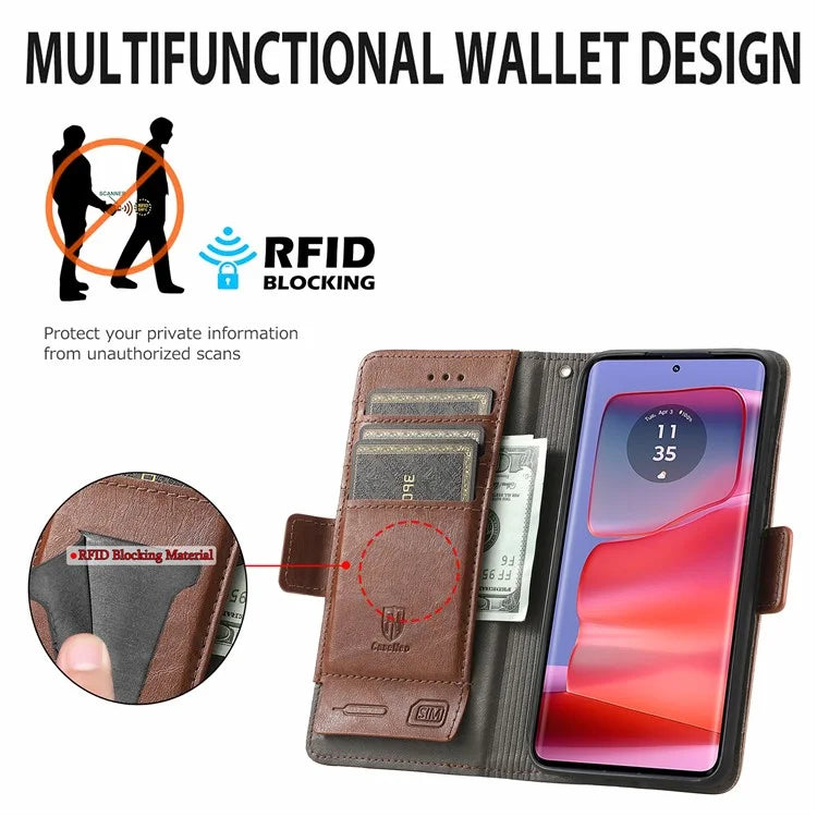 CASENEO 002 Series For Motorola Edge 50 Ultra 5G / Moto X50 Ultra 5G Case Splicing Leather Wallet Phone Cover