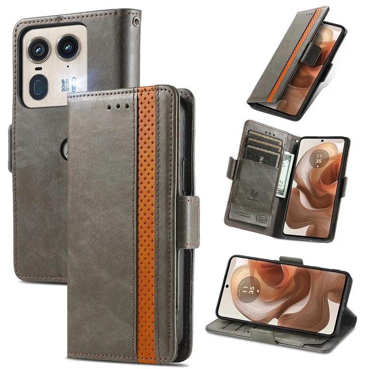 CASENEO 002 Series For Motorola Edge 50 Ultra 5G / Moto X50 Ultra 5G Case Splicing Leather Wallet Phone Cover
