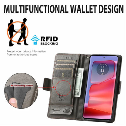 CASENEO 002 Series For Motorola Edge 50 Ultra 5G / Moto X50 Ultra 5G Case Splicing Leather Wallet Phone Cover