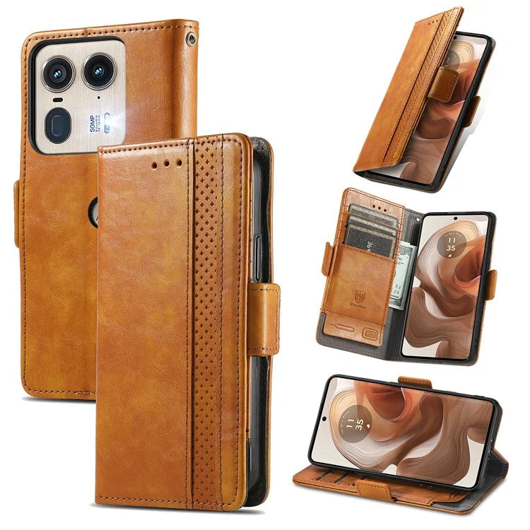 CASENEO 002 Series For Motorola Edge 50 Ultra 5G / Moto X50 Ultra 5G Case Splicing Leather Wallet Phone Cover