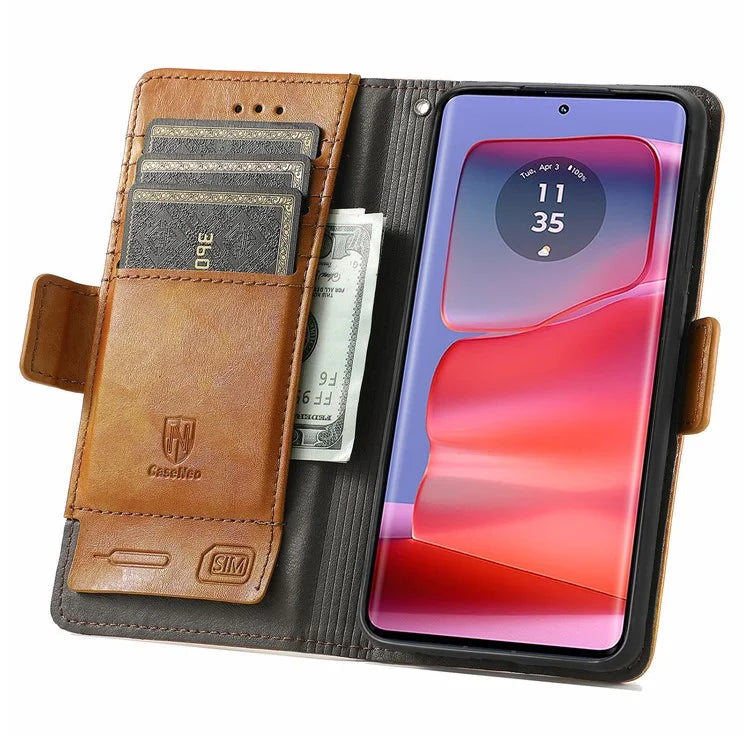 CASENEO 002 Series For Motorola Edge 50 Ultra 5G / Moto X50 Ultra 5G Case Splicing Leather Wallet Phone Cover