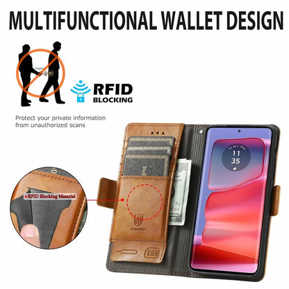 CASENEO 002 Series For Motorola Edge 50 Ultra 5G / Moto X50 Ultra 5G Case Splicing Leather Wallet Phone Cover