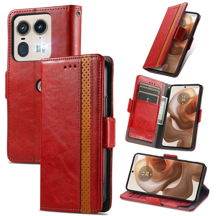 CASENEO 002 Series For Motorola Edge 50 Ultra 5G / Moto X50 Ultra 5G Case Splicing Leather Wallet Phone Cover