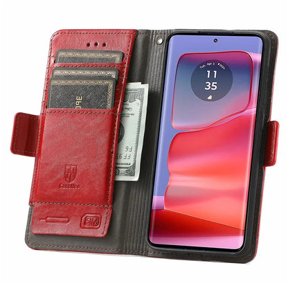 CASENEO 002 Series For Motorola Edge 50 Ultra 5G / Moto X50 Ultra 5G Case Splicing Leather Wallet Phone Cover