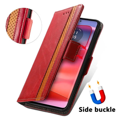 CASENEO 002 Series For Motorola Edge 50 Ultra 5G / Moto X50 Ultra 5G Case Splicing Leather Wallet Phone Cover