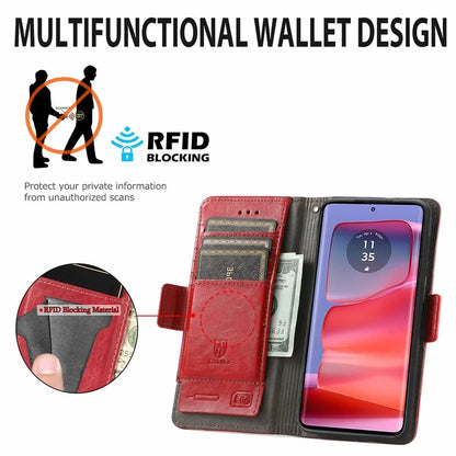 CASENEO 002 Series For Motorola Edge 50 Ultra 5G / Moto X50 Ultra 5G Case Splicing Leather Wallet Phone Cover