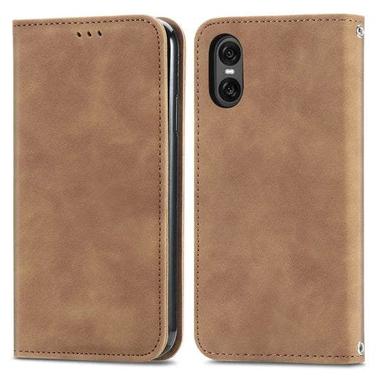For Sony Xperia 10 VI Case Skin-Touch Card Slots PU Leather Phone Cover