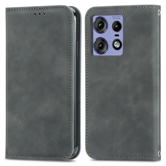 For Motorola Edge 50 Pro 5G Phone Case Skin-Touch Card Slots PU Leather Folio Flip Cover