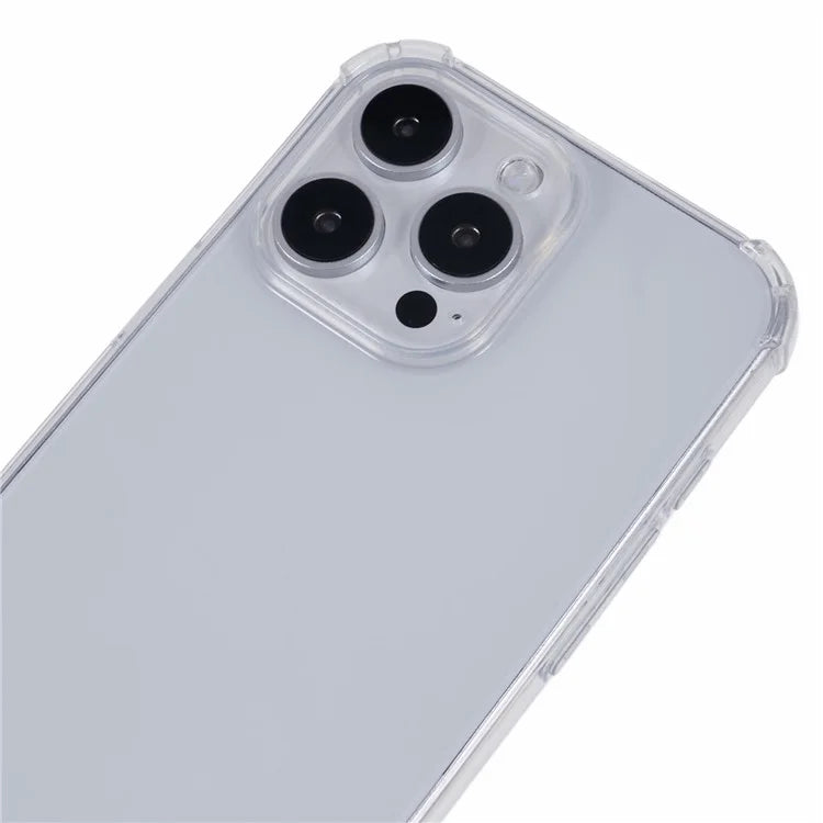 For iPhone 16 Pro Case with Strap Clear TPU Phone Cover Four Corner Reinforcement
