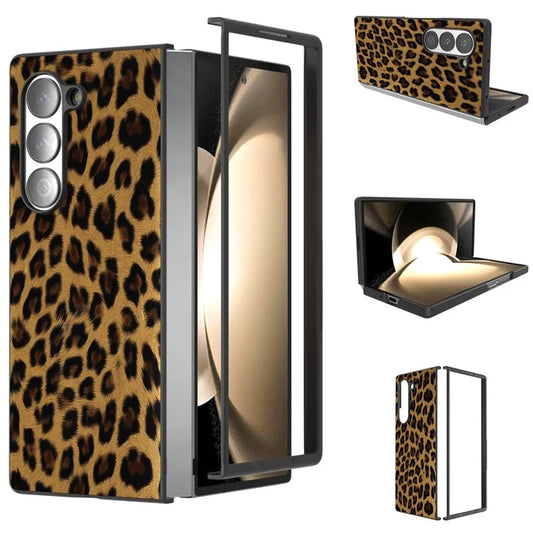 ABEEL For Samsung Galaxy Z Fold6 5G Case Leopard Pattern PU+PC Phone Cover