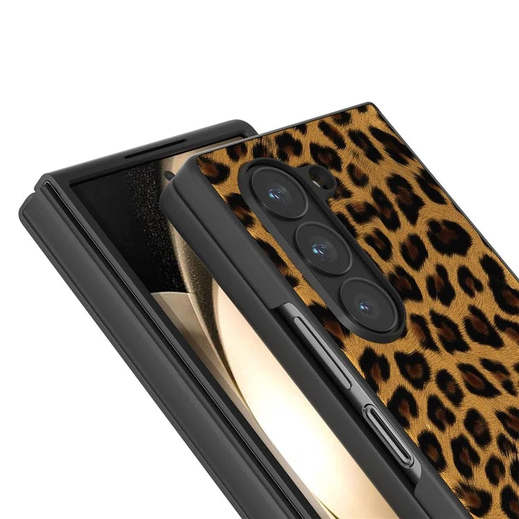 ABEEL For Samsung Galaxy Z Fold6 5G Case Leopard Pattern PU+PC Phone Cover