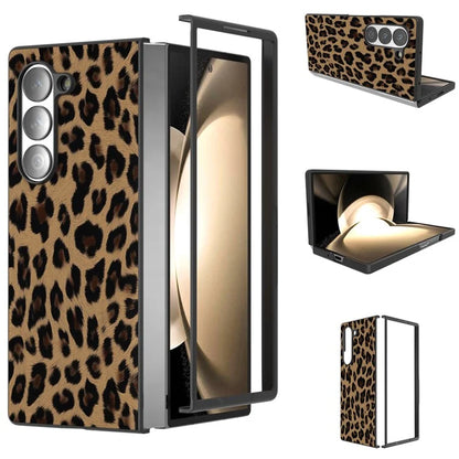 ABEEL For Samsung Galaxy Z Fold6 5G Case Leopard Pattern PU+PC Phone Cover