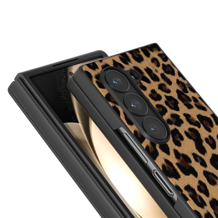 ABEEL For Samsung Galaxy Z Fold6 5G Case Leopard Pattern PU+PC Phone Cover