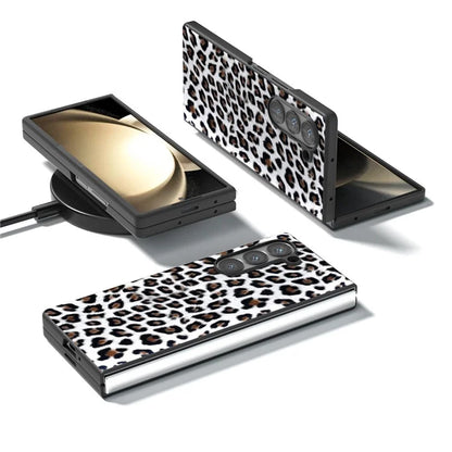 ABEEL For Samsung Galaxy Z Fold6 5G Case Leopard Pattern PU+PC Phone Cover