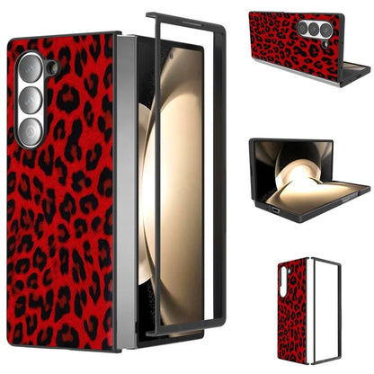 ABEEL For Samsung Galaxy Z Fold6 5G Case Leopard Pattern PU+PC Phone Cover