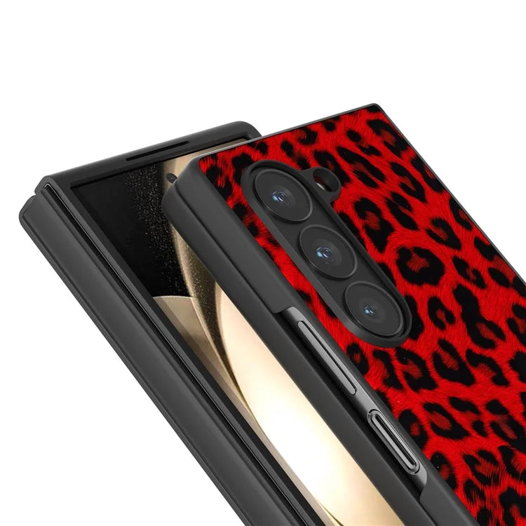 ABEEL For Samsung Galaxy Z Fold6 5G Case Leopard Pattern PU+PC Phone Cover