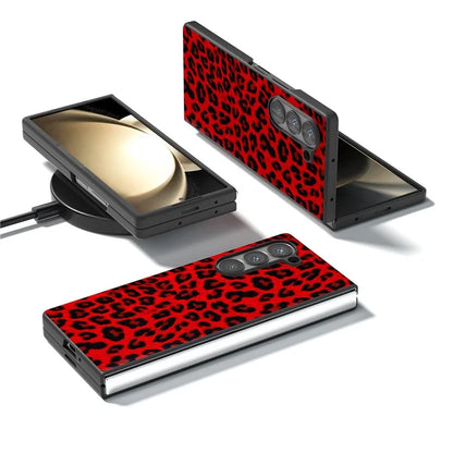 ABEEL For Samsung Galaxy Z Fold6 5G Case Leopard Pattern PU+PC Phone Cover