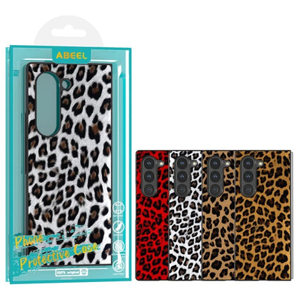 ABEEL For Samsung Galaxy Z Fold6 5G Case Leopard Pattern PU+PC Phone Cover