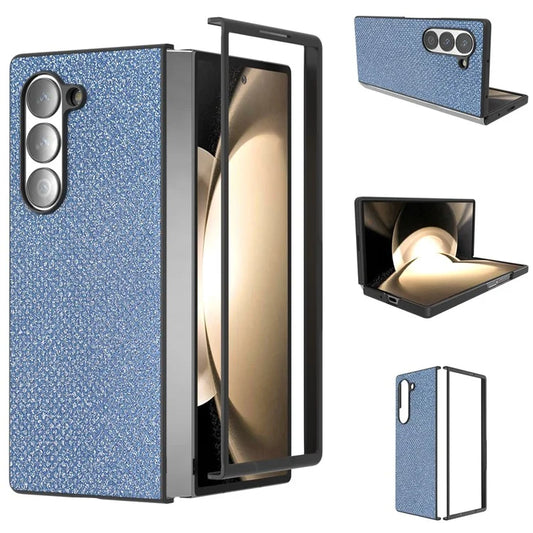 ABEEL For Samsung Galaxy Z Fold6 5G Case Rhinestone Texture PU+PC Phone Cover