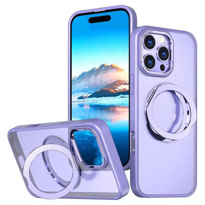 For iPhone 16 Pro Case TPU+Acrylic Kickstand Phone Cover Compatible with MagSafe