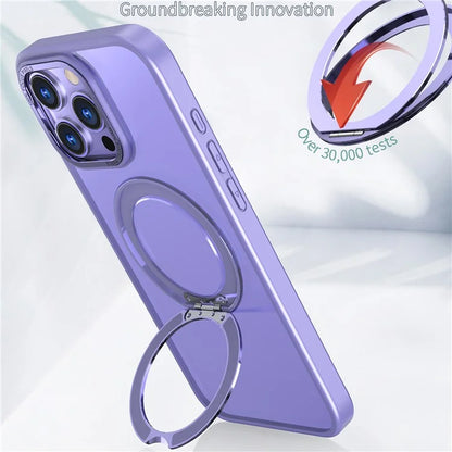 For iPhone 16 Pro Case TPU+Acrylic Kickstand Phone Cover Compatible with MagSafe