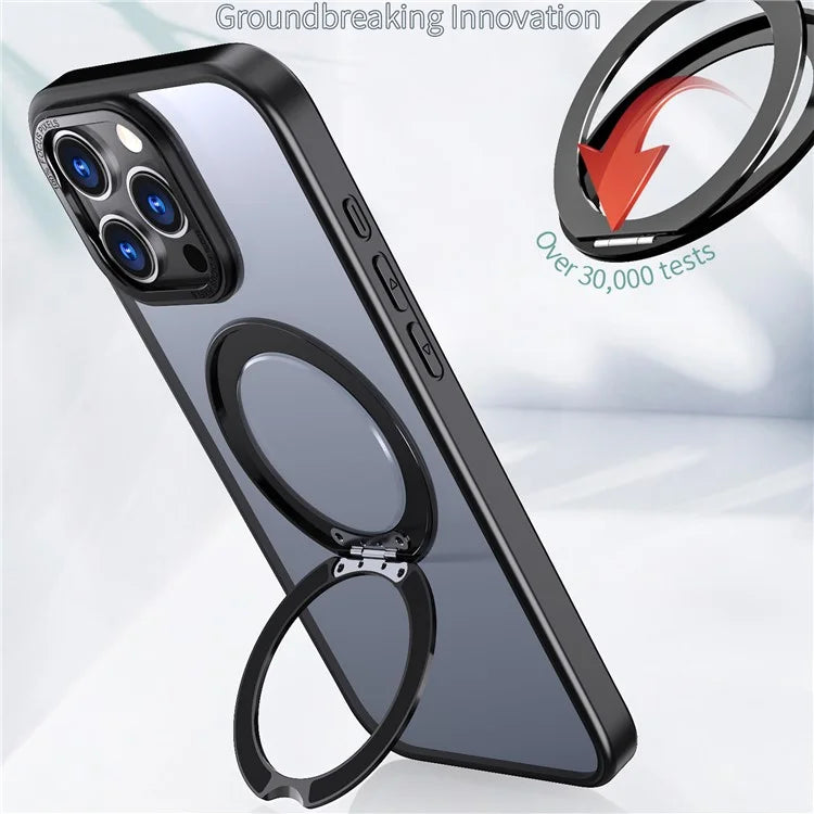 For iPhone 16 Pro Case TPU+Acrylic Kickstand Phone Cover Compatible with MagSafe