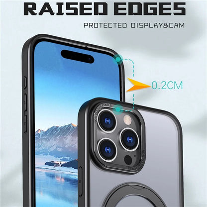 For iPhone 16 Pro Case TPU+Acrylic Kickstand Phone Cover Compatible with MagSafe