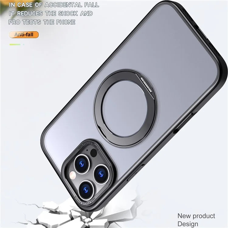 For iPhone 16 Pro Case TPU+Acrylic Kickstand Phone Cover Compatible with MagSafe