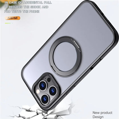 For iPhone 16 Pro Case TPU+Acrylic Kickstand Phone Cover Compatible with MagSafe