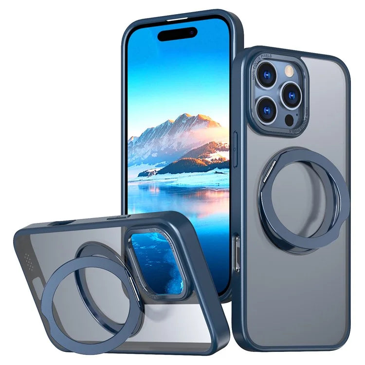 For iPhone 16 Pro Case TPU+Acrylic Kickstand Phone Cover Compatible with MagSafe