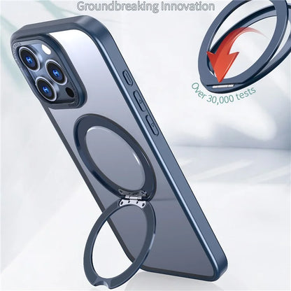 For iPhone 16 Pro Case TPU+Acrylic Kickstand Phone Cover Compatible with MagSafe