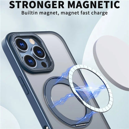 For iPhone 16 Pro Case TPU+Acrylic Kickstand Phone Cover Compatible with MagSafe