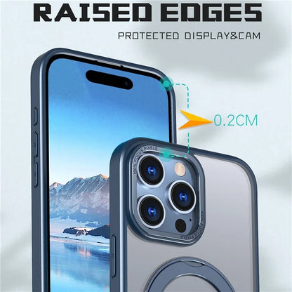 For iPhone 16 Pro Case TPU+Acrylic Kickstand Phone Cover Compatible with MagSafe