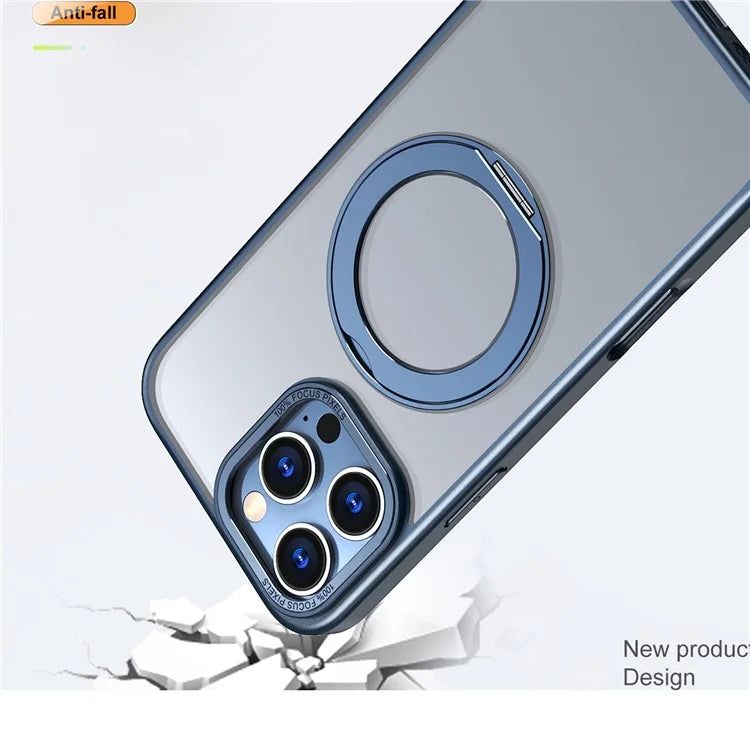 For iPhone 16 Pro Case TPU+Acrylic Kickstand Phone Cover Compatible with MagSafe
