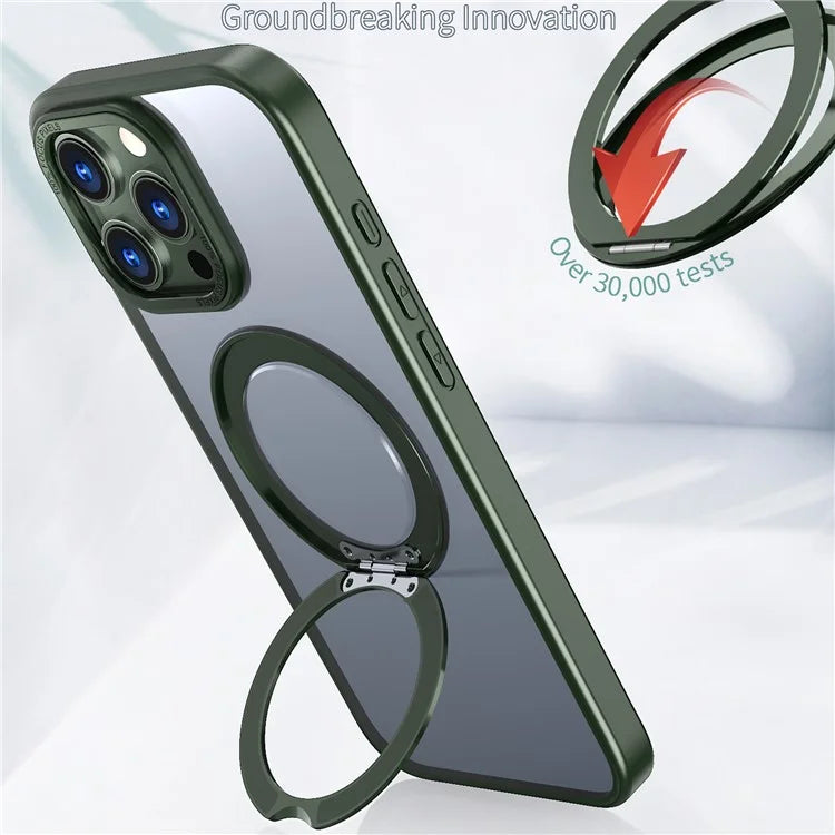 For iPhone 16 Pro Case TPU+Acrylic Kickstand Phone Cover Compatible with MagSafe