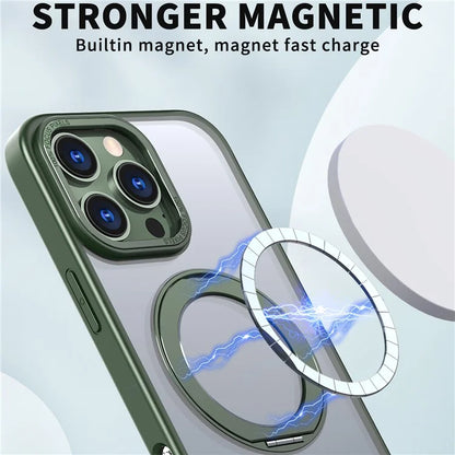 For iPhone 16 Pro Case TPU+Acrylic Kickstand Phone Cover Compatible with MagSafe