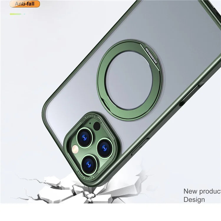 For iPhone 16 Pro Case TPU+Acrylic Kickstand Phone Cover Compatible with MagSafe