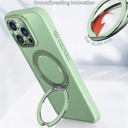 For iPhone 16 Pro Case TPU+Acrylic Kickstand Phone Cover Compatible with MagSafe