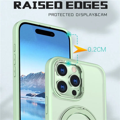 For iPhone 16 Pro Case TPU+Acrylic Kickstand Phone Cover Compatible with MagSafe