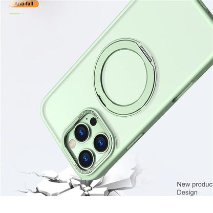 For iPhone 16 Pro Case TPU+Acrylic Kickstand Phone Cover Compatible with MagSafe